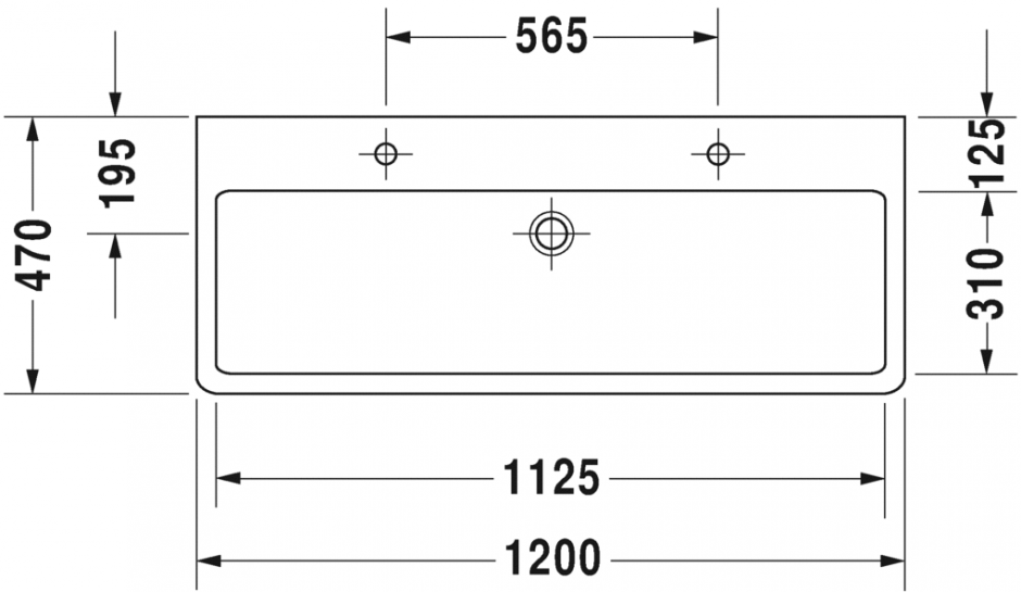 Раковина Duravit Vero двойная накладная 120х47 045412 ФОТО