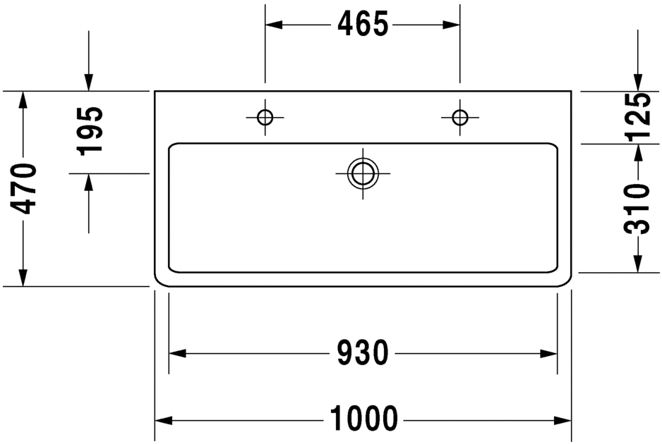 Раковина Duravit Vero двойная накладная 100х47 045410 ФОТО