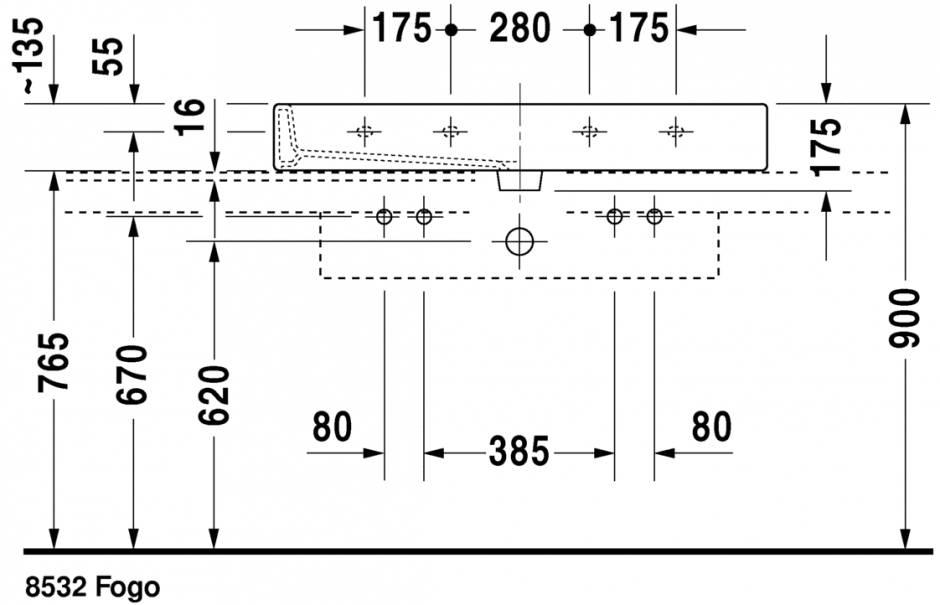 Раковина Duravit Vero двойная накладная 100х47 045410 ФОТО