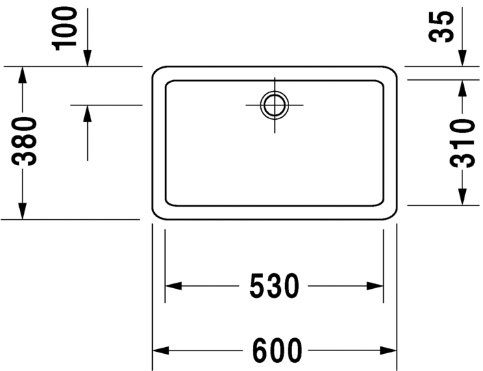 Раковина Duravit Vero накладная 60х38 045560 схема 1