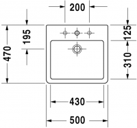 Раковина Duravit Vero накладная 50х47 045250 схема 1