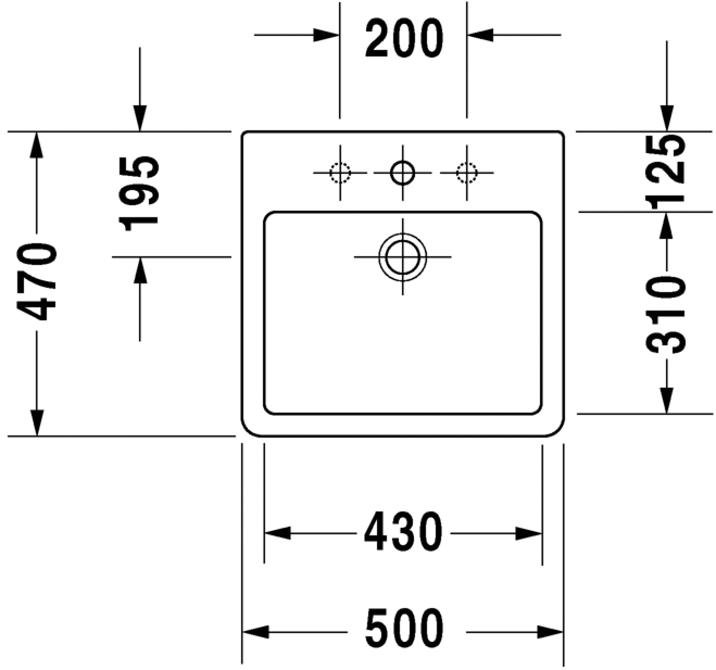 Раковина Duravit Vero накладная 50х47 045250 схема 1