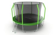 Батут EVO jump Cosmo 12ft (Green) с внутренней сеткой и лестницей