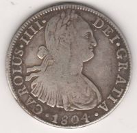 8 реалов 1804 г. Испанская Мексика