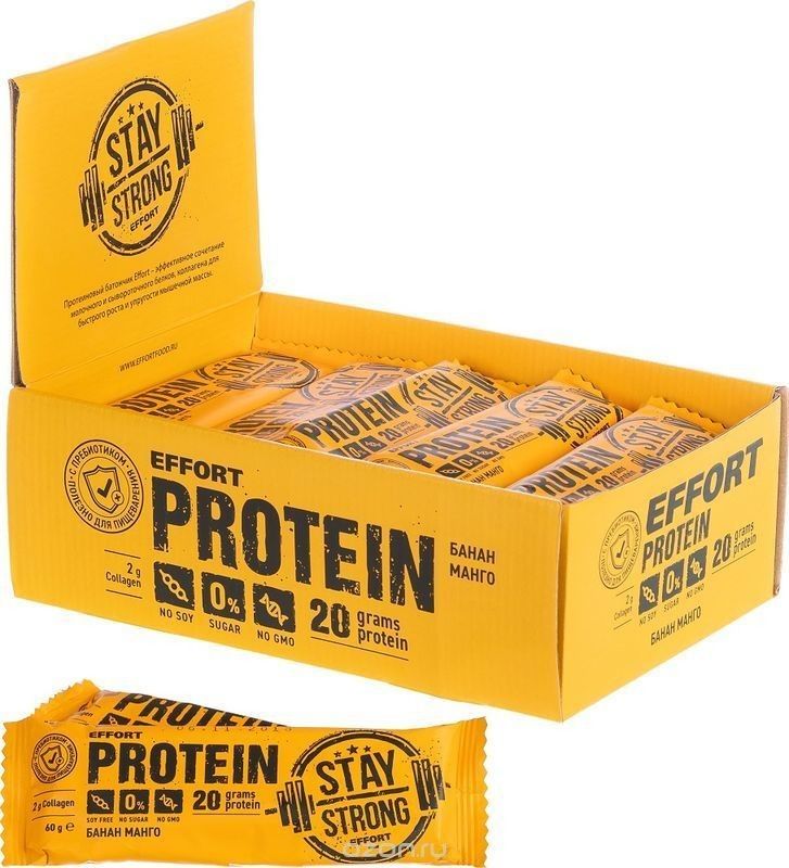 Батончик неглазированный Effort Protein