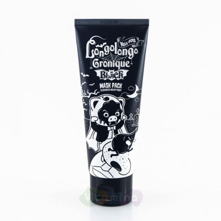 Elizavecca Маска-пленка с древесным углем для очищения пор Milky Piggy Hell Pore Longolongo Gronique Black Mask Pack