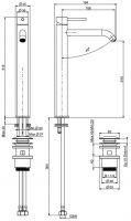 Fima carlo frattini Spillo steel смеситель для раковины F3071/HINOX схема 1