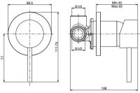 Fima carlo frattini Spillo steel смеситель для ванны/душа F3073INOX схема 1