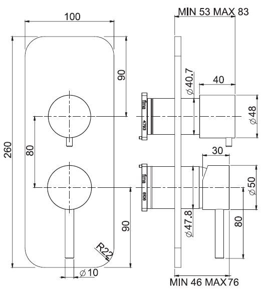 Смеситель для ванны идуша Fima carlo frattini Maxima F5309X6 схема 2