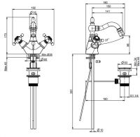 Fima carlo frattini Elizabeth/Epoque смеситель для биде F5092 схема 1