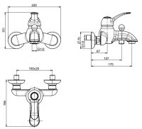 Смеситель без душевого комплекта Fima carlo frattini Lamp/Bell F3304/1 настенный схема 1