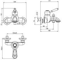 Смеситель с керамической ручкой Fima carlo frattini Lamp/Bell F3364/1 схема 1