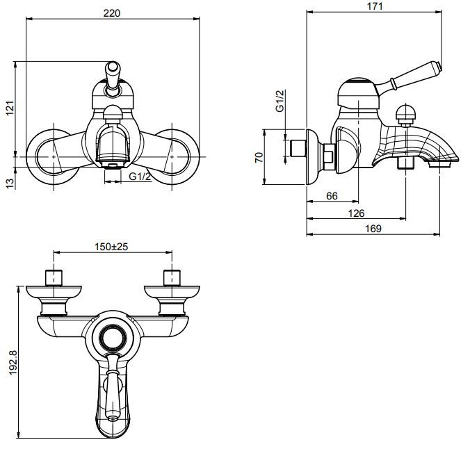 Смеситель с керамической ручкой Fima carlo frattini Lamp/Bell F3364/1 схема 1