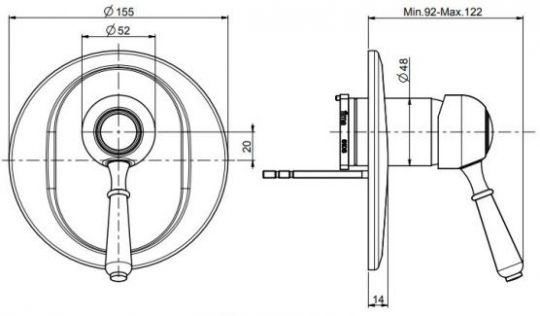 Cмеситель для ванны Fima carlo frattini Lamp/Bell с керамической ручкой F3369X1 схема 2