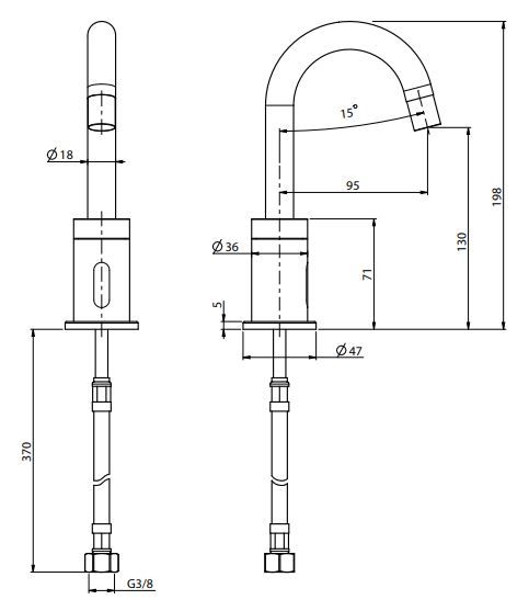 Сенсорный кран Fima carlo frattini Collettivita F4931 хром схема 1