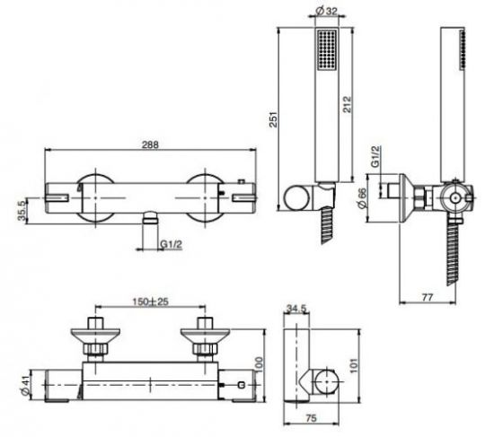 Fima carlo frattini Fimatherm смеситель для душа F4095 ФОТО