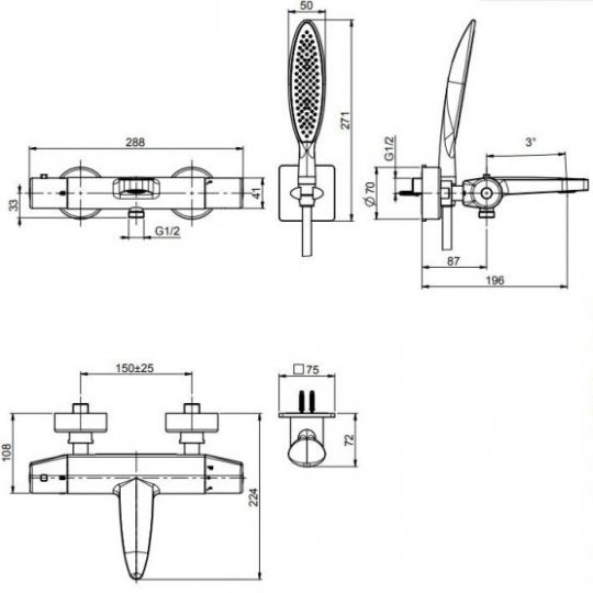 Fima carlo frattini Fimatherm смеситель для душа F4204 ФОТО