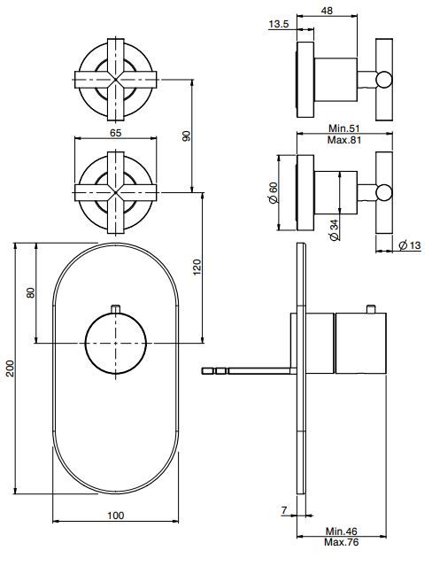 Fima carlo frattini Fimatherm смеситель для ванны/душа F5333X2 схема 1