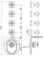 Fima carlo frattini Fimatherm смеситель для ванны/душа F5043X4 схема 1