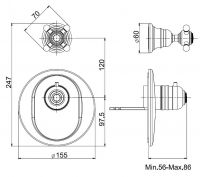 Fima carlo frattini Fimatherm смеситель для ванны/душа F5113X1 схема 1