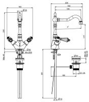 Fima carlo frattini Herend chic смеситель для раковины F5411C схема 1