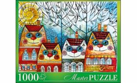 Masterpuzzle. ПАЗЛЫ 1000 элементов. ОКСАНА ЗАИКА. КОТЫ-ДОМИКИ (арт. АЛМП1000-6922)