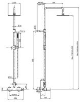 Fima - carlo frattini Brick стойка душевая с тропическим душем и смесителем F3505/6 схема 1