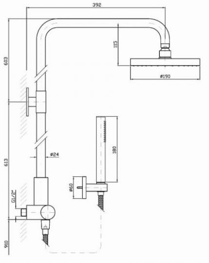 Душевая стойка Zucchetti Isystick с термостатом ZD1050 ФОТО