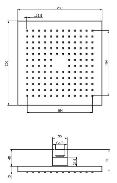 Лейка для верхнего душа Fima - carlo frattini Wellness F2445/2 20х20 ФОТО