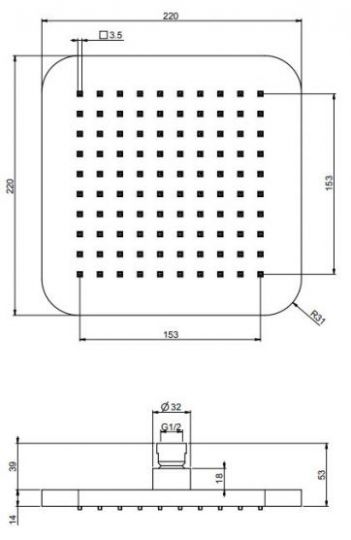 Лейка для верхнего душа Fima - carlo frattini Wellness F2396/2 22х22 ФОТО