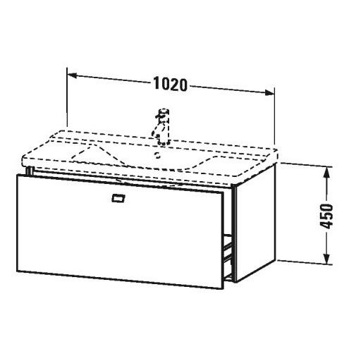 Тумба под раковину Duravit Brioso BR 4022 102x47,9 схема 1