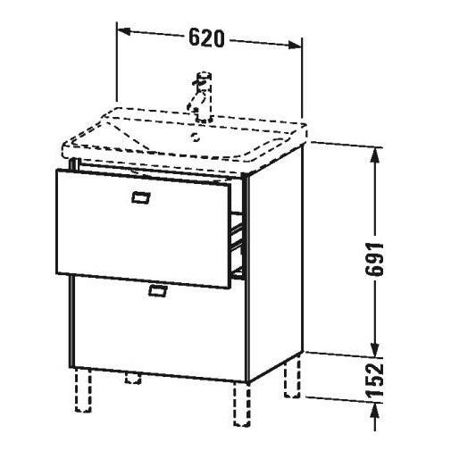 Тумба под раковину Duravit Brioso BR 4410 62x47,9 схема 1