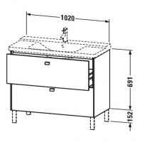 Тумба под раковину Duravit Brioso BR 4412 102x47,9 схема 1