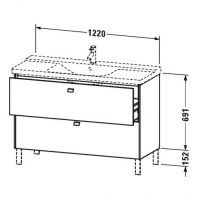 Тумба под раковину Duravit Brioso BR 4413 122x47,9 схема 1