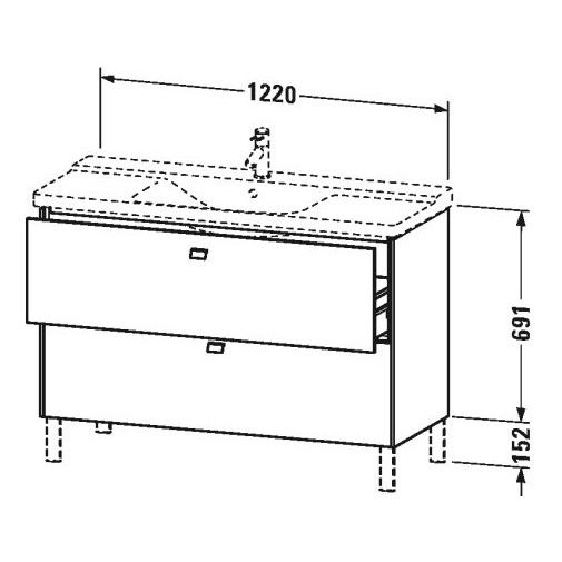 Тумба под раковину Duravit Brioso BR 4413 122x47,9 схема 1