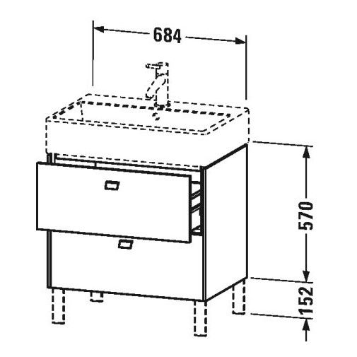 Тумба под раковину Duravit Brioso BR 4434 68,4x45,9 схема 1