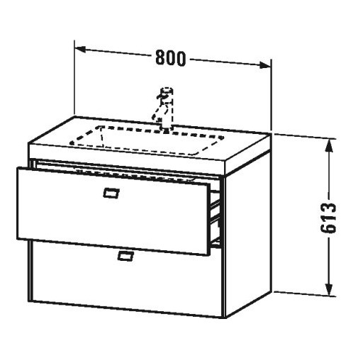 Тумба под раковину Duravit Brioso BR 4606 N/O/T 80x48 схема 1