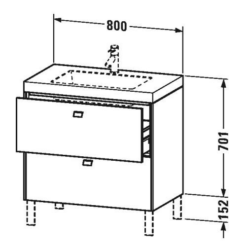 Тумба под раковину Duravit Brioso BR 4701 N/O/T 80x48 схема 1