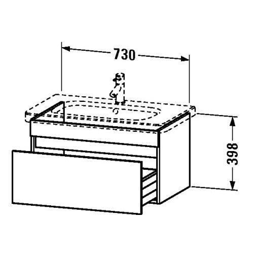 Тумба под раковину Duravit DuraStyle DS 6381 73x44,8 схема 1