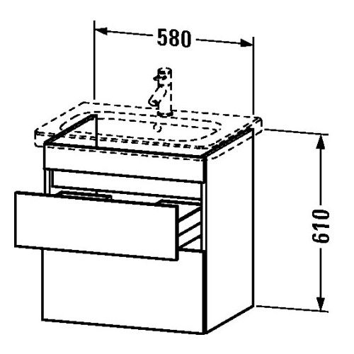 Тумба под раковину Duravit DuraStyle DS 6480 58x 44,8 схема 1