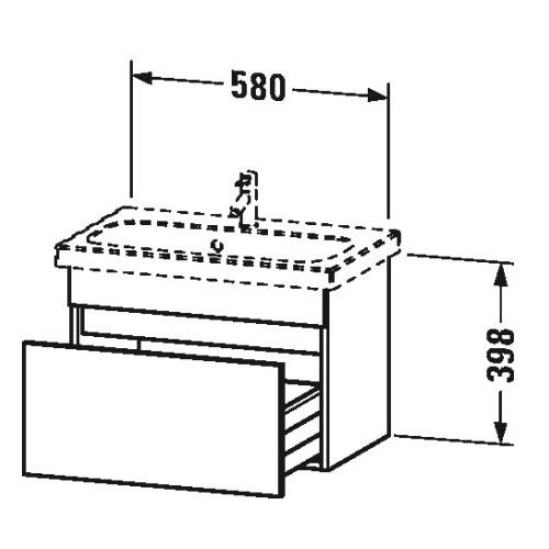 Тумба под раковину Duravit DuraStyle DS 6379 для ванной комнаты 58x36,8 см схема 1