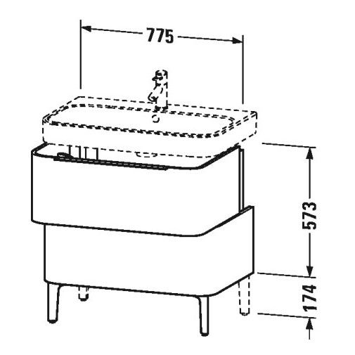 Тумба под раковину Duravit Happy D.2 H2 6373 77,5x48 ФОТО