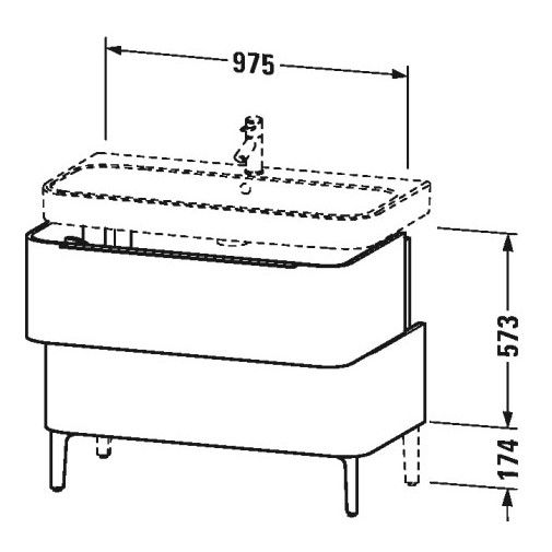 Тумба под раковину Duravit Happy D.2 H2 6374 97,5x48 ФОТО