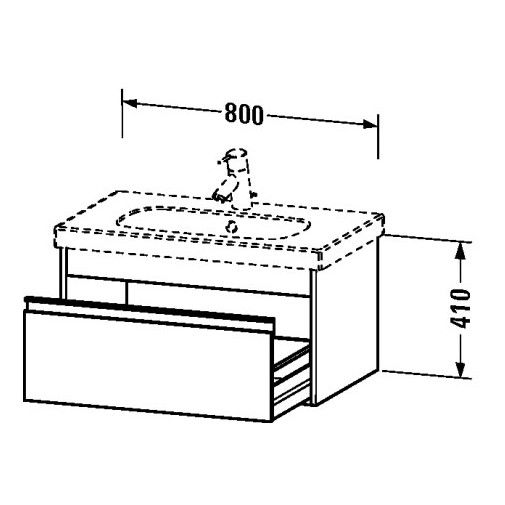 Тумба под раковину Duravit Ketho KT 6667 80x45,5 схема 1