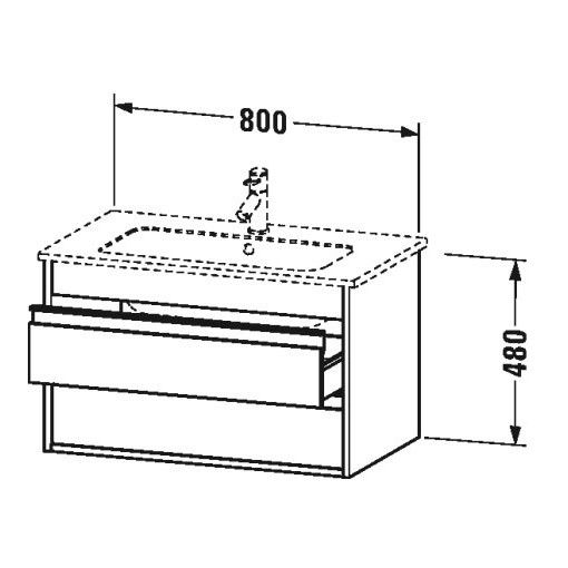 Тумба под раковину Duravit Ketho KT 6429 80x47,5 схема 1