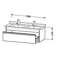 Тумба под раковину Duravit Ketho KT 6666 120x46,5 схема 1