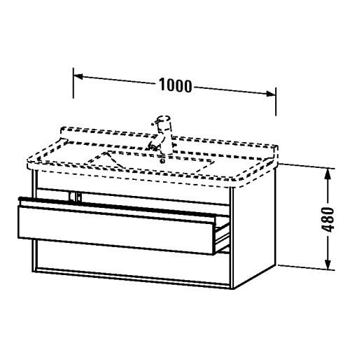 Тумба под раковину Duravit Ketho KT 6645 100x46,5 схема 1