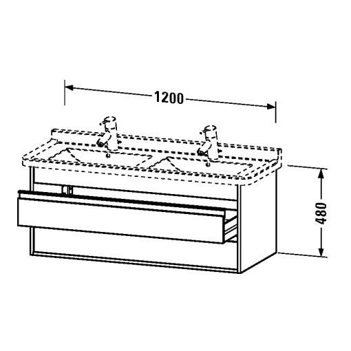 Тумба под раковину Duravit Ketho KT 6646 120x46,5 схема 1