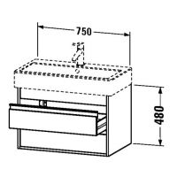 Тумба под раковину Duravit Ketho KT 6637 75x44 схема 1