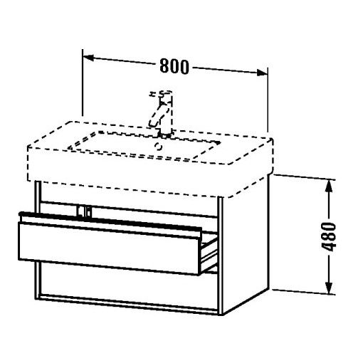 Тумба под раковину Duravit Ketho KT 6640 80x45,5 схема 1